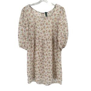Wild Fable Baby Doll Floral Dress Sheer Sz Small 90s Style Cottagecore